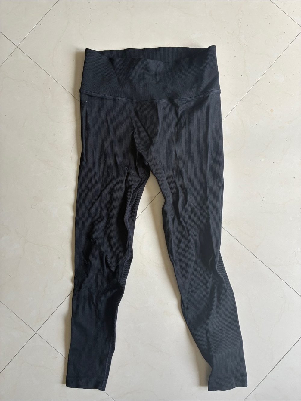 Victoria's Secret Black Ribbed High-Waist Leggings